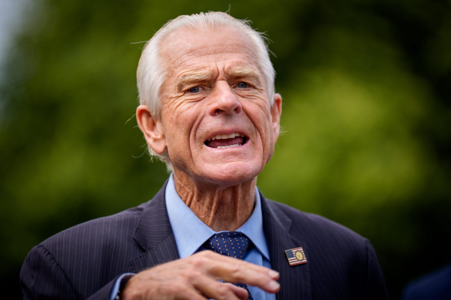 Peter Navarro on the North Lawn of the White House on May 29.