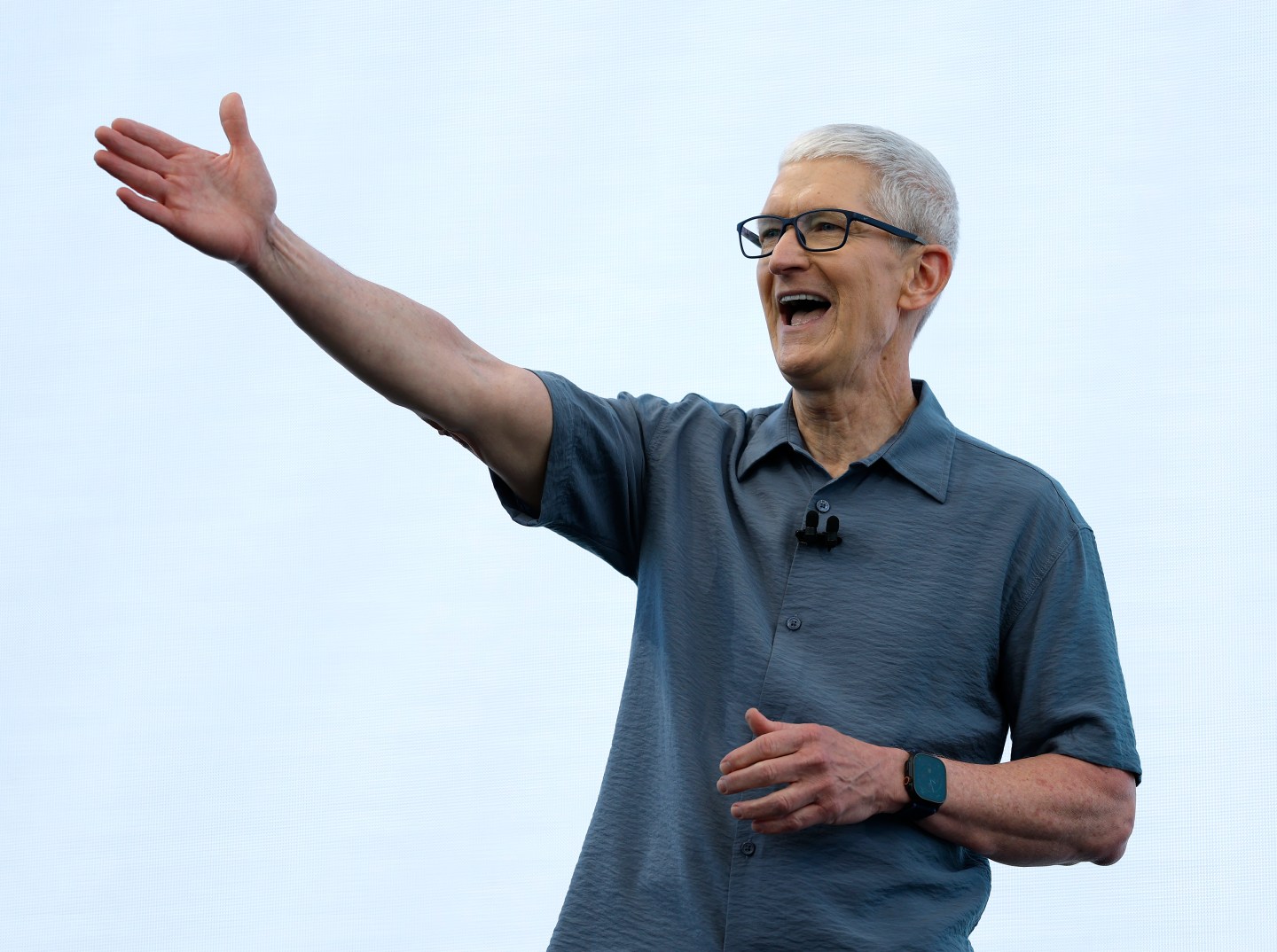 Apple CEO Tim Cook smiles