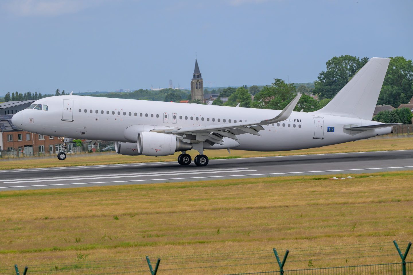 A Bulgaria Air Airbus A320-214 lands at Zaventem International Airport in Brussels, Belgium, on June 27.