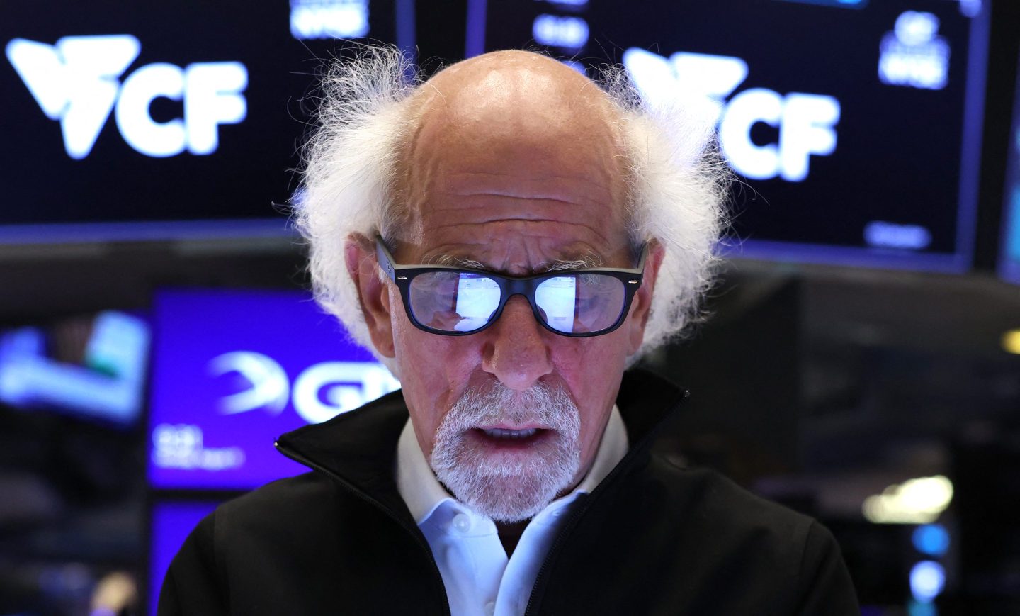 A trader works on the floor of the New York Stock Exchange