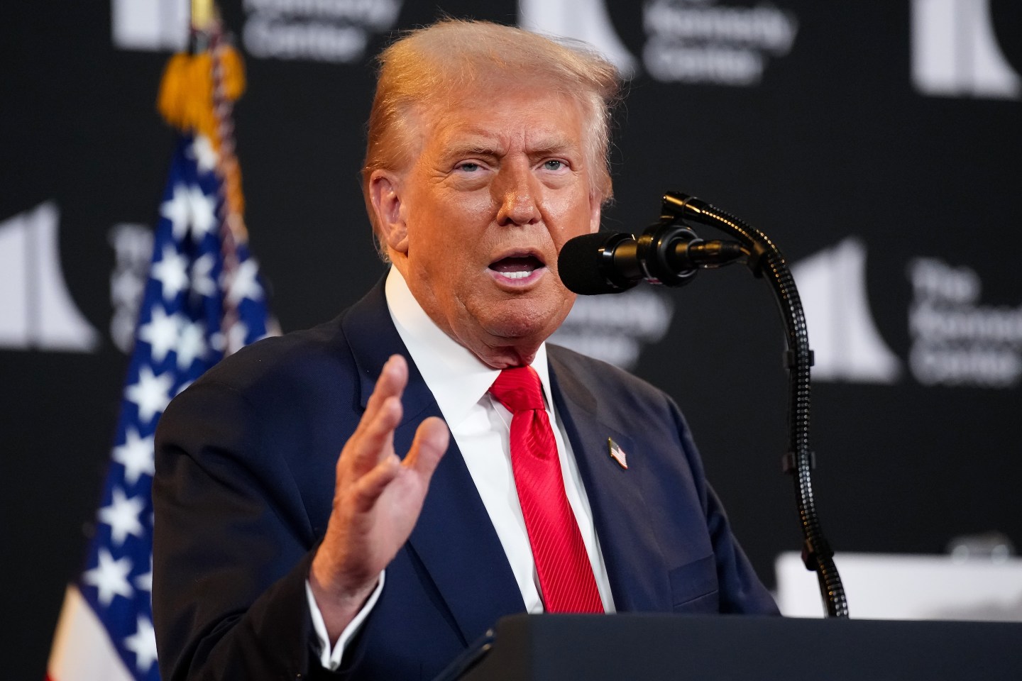 U.S. President Donald Trump speaks during an event at the Kennedy Center on August 13, 2025 in Washington, DC.
