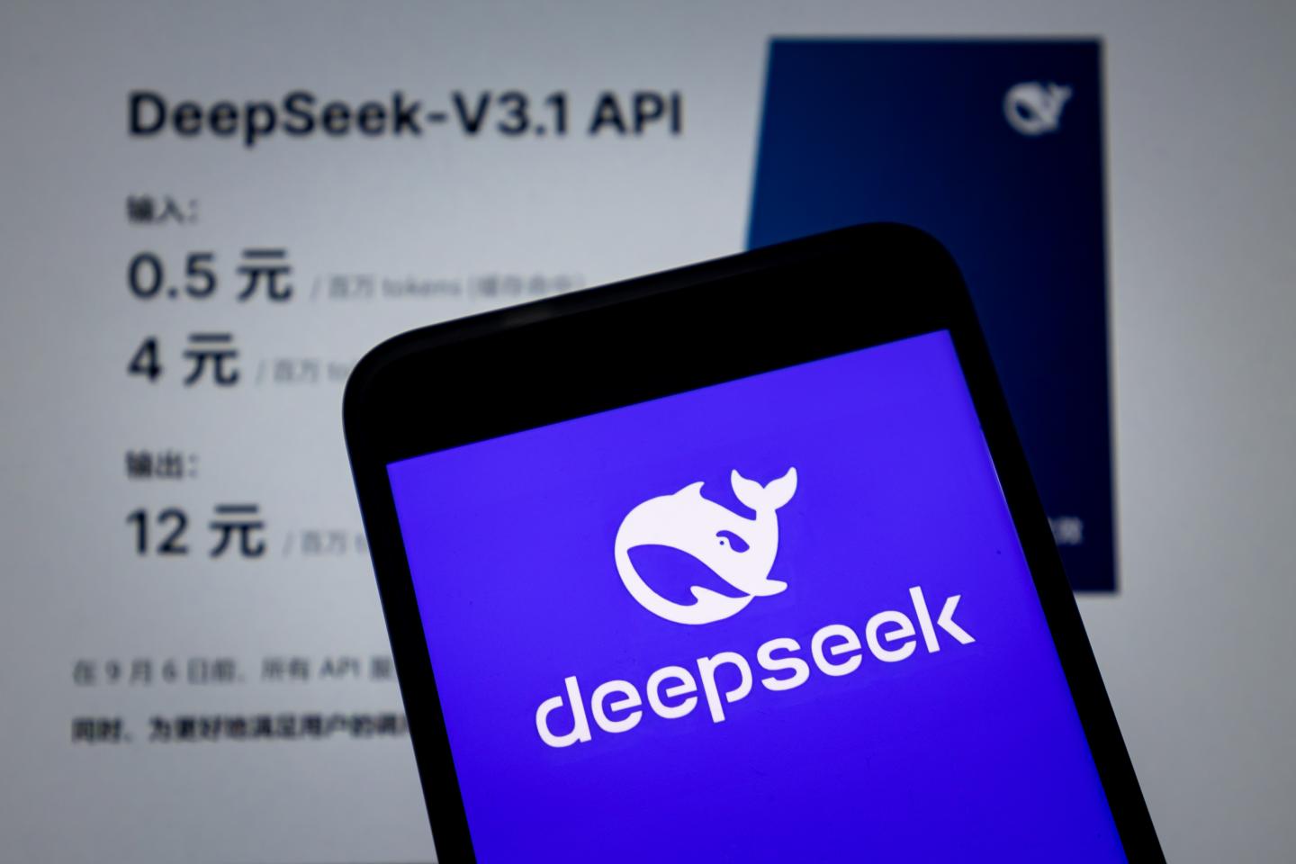 The DeepSeek logo on a smartphone on August 21, 2025. (Photo: CFOTO/Future Publishing/Getty Images)