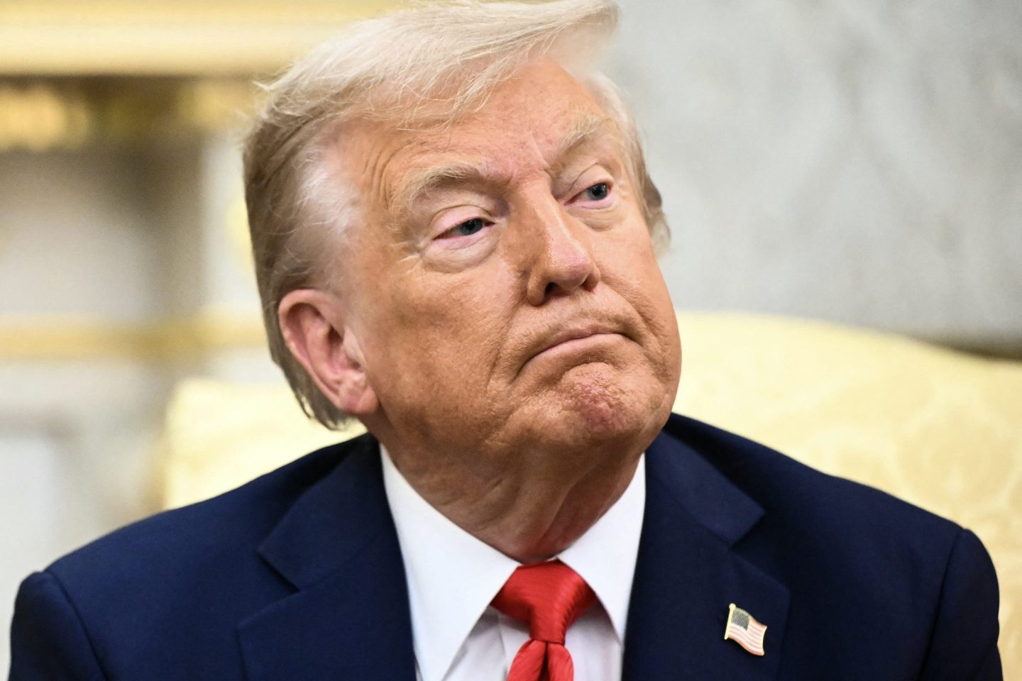 US President Donald Trump speaks to the press in the Oval Office of the White House on August 25, 2025.