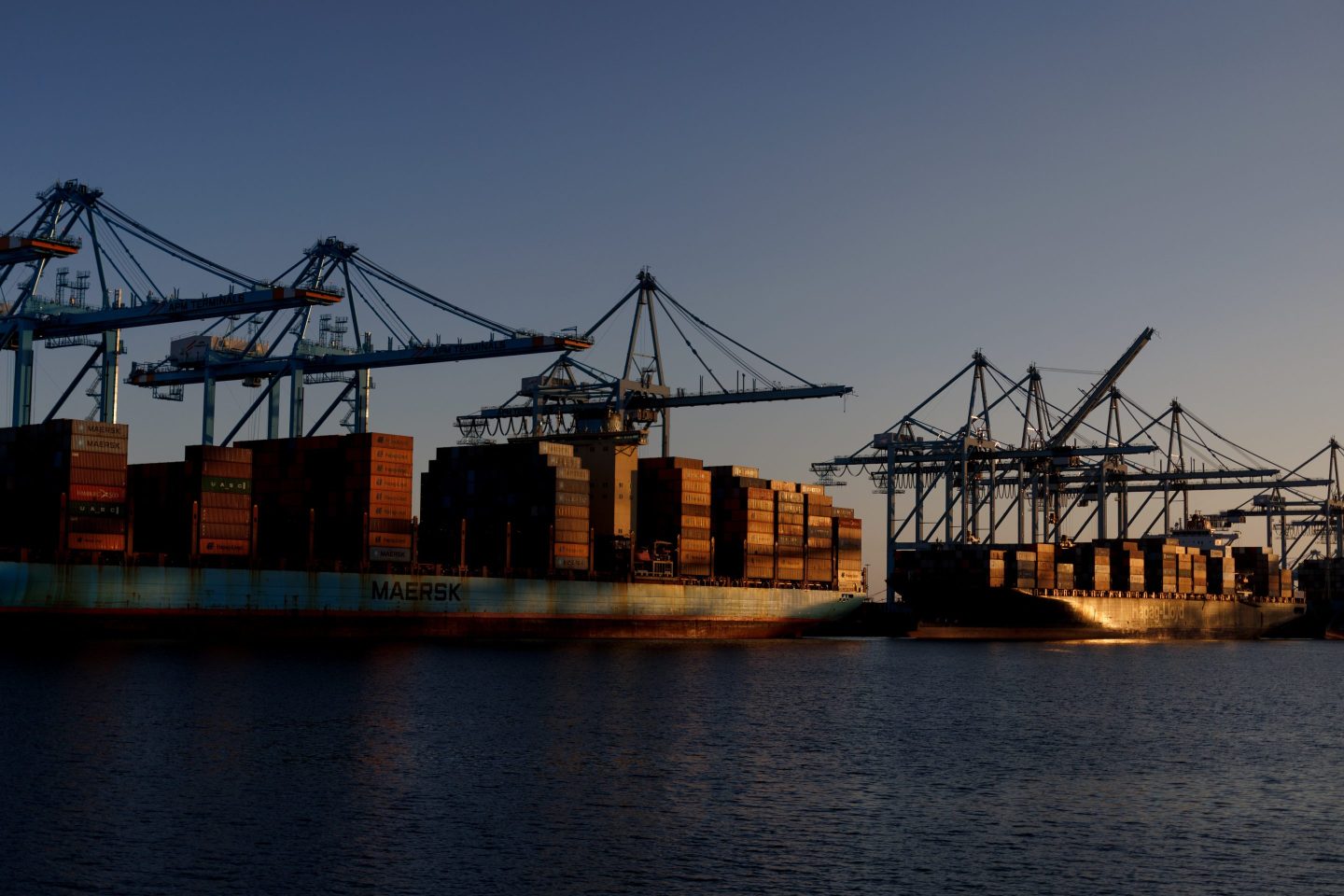 Ships at the Port of Los Angeles on Thursday.
