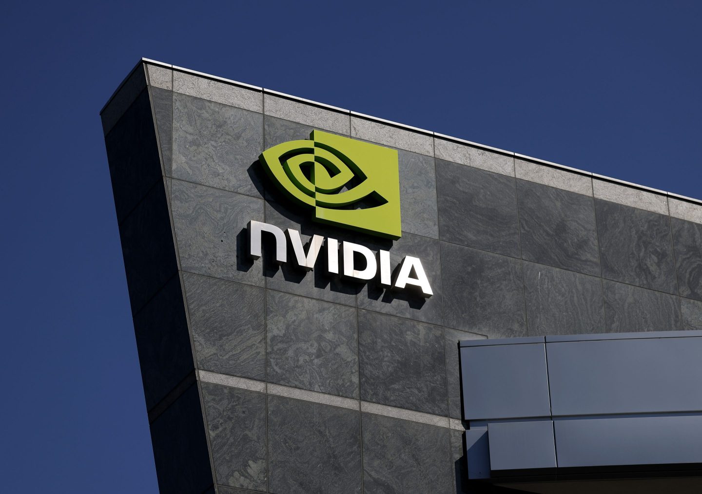 Nvidia logo on building