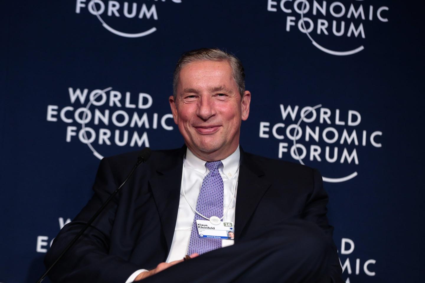 Klaus Kleinfeld, former CEO of Siemens and Alcoa, speaking at the World Economic Forum at Davos in 2016.