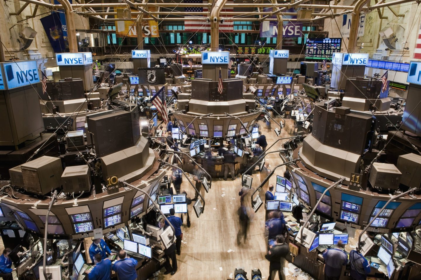 The New York Stock Exchange's trading floor.