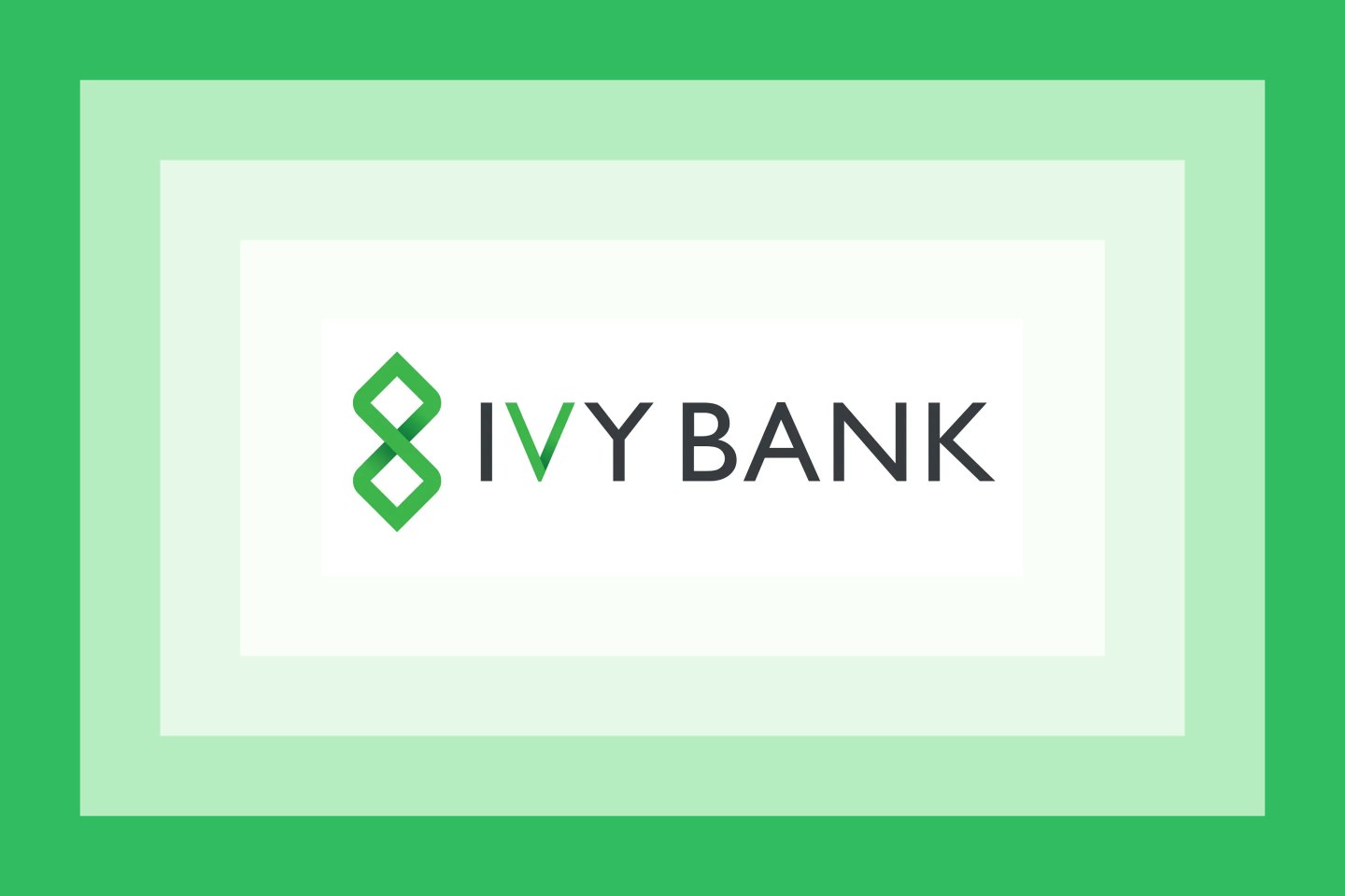 The Ivy Bank logo on a green layered background.