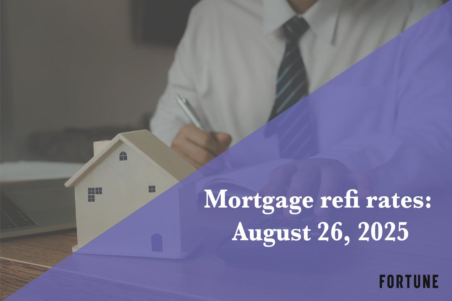 Current refi mortgage rates report for Aug. 26, 2025