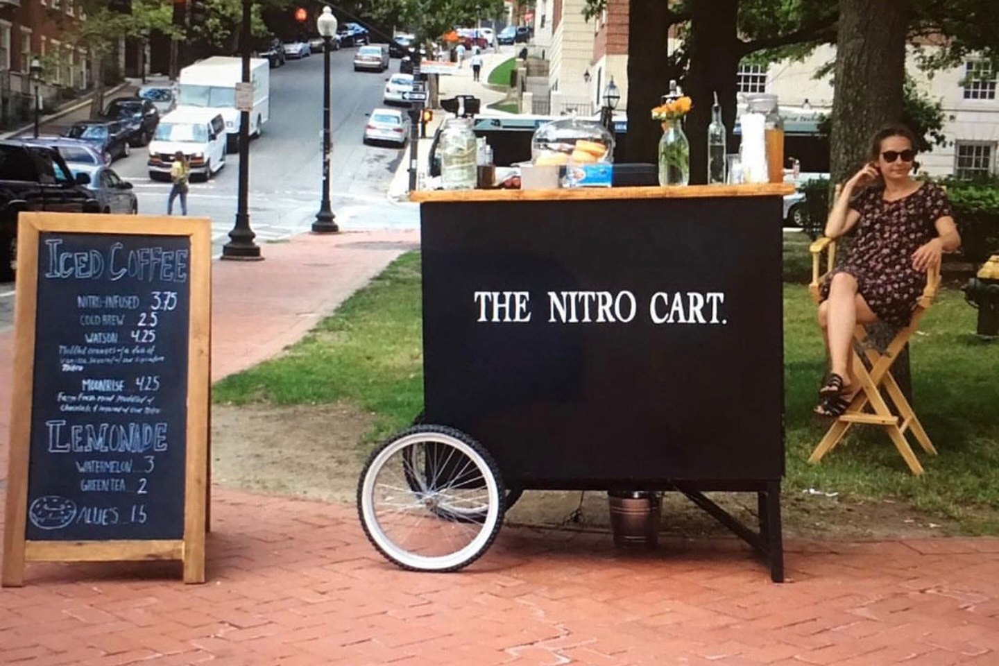 The Nitro Cart parked on the sidewalk