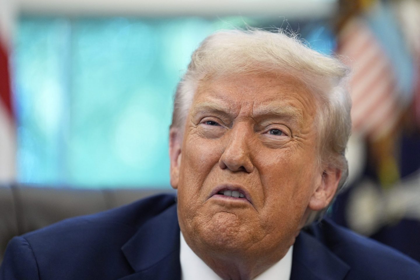 President Donald Trump in the Oval Office of the White House on Friday.