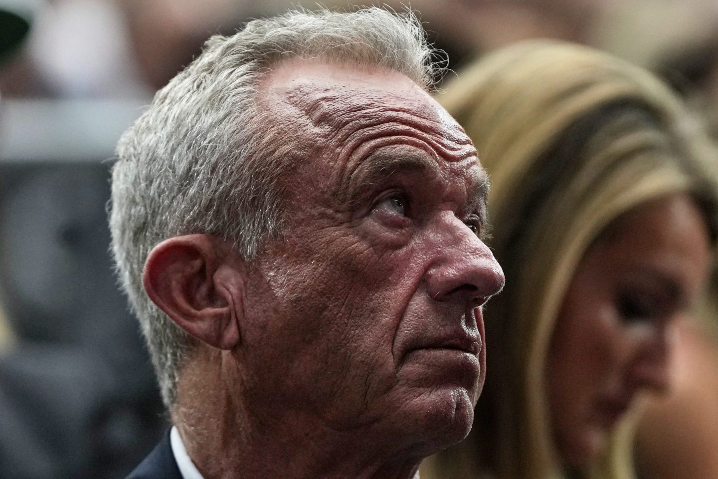 Health and Human Services Secretary Robert F. Kennedy Jr. attends a memorial for conservative activist Charlie Kirk, Sunday, Sept. 21, 2025, at State Farm Stadium in Glendale, Ariz.