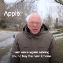 Bernie Sanders meme for Apple iphone 17 launch event.