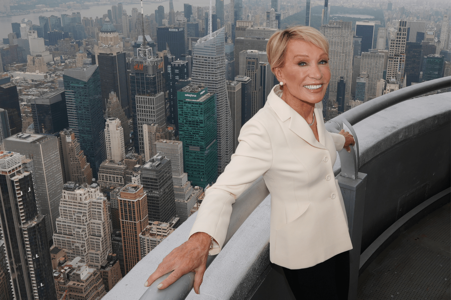 Barbara Corcoran on top of the Empire State Building