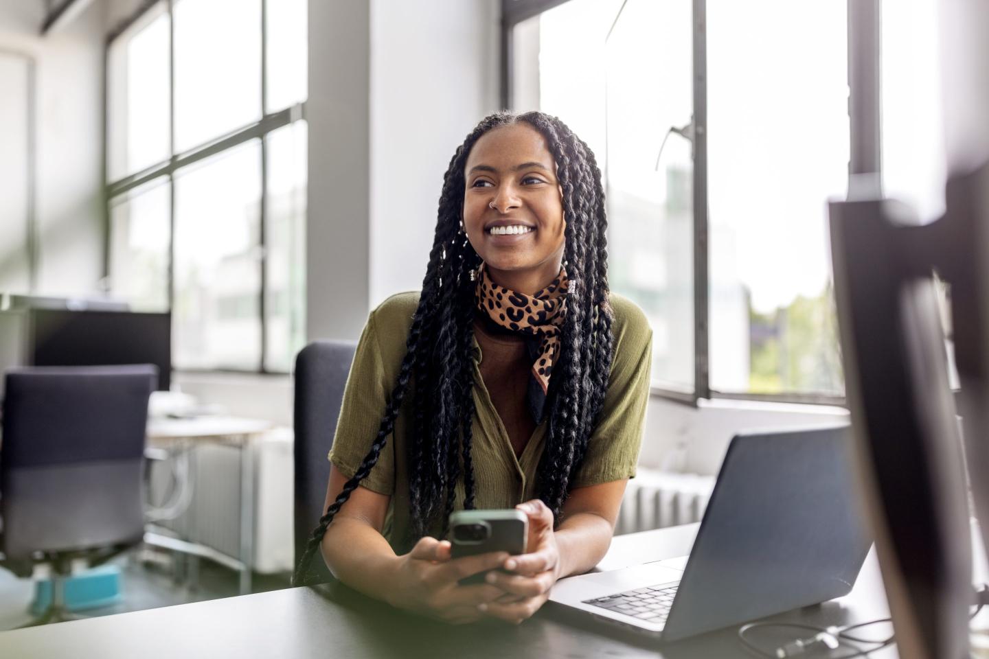 Young woman at work