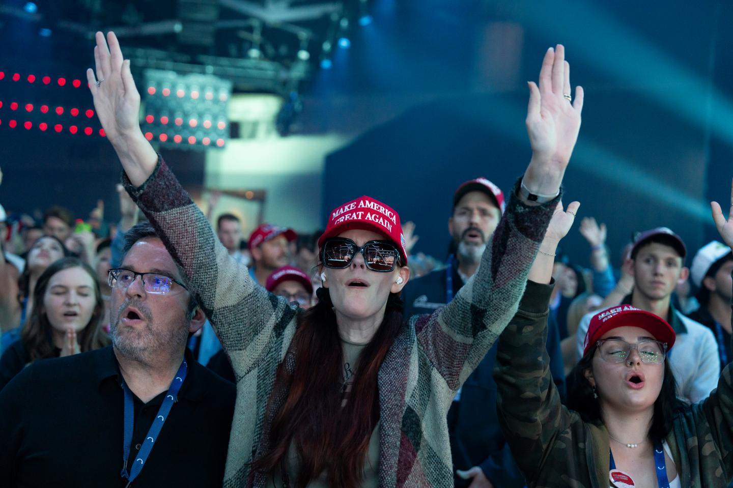 Conservatives worship and pray at a Turning Point USA conference