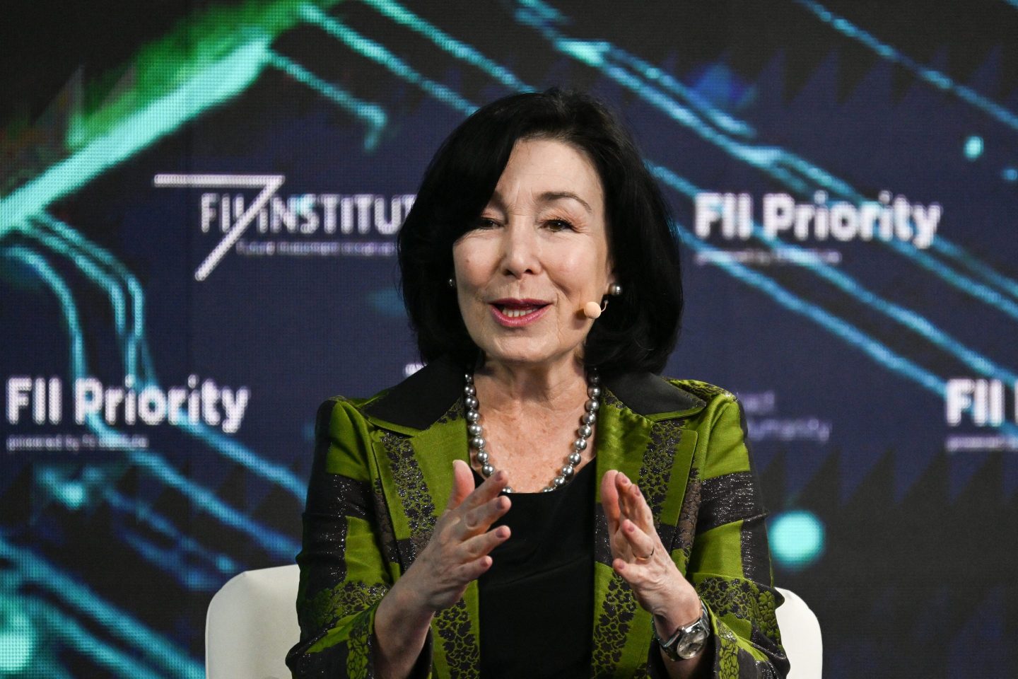 Safra Catz gesturing
