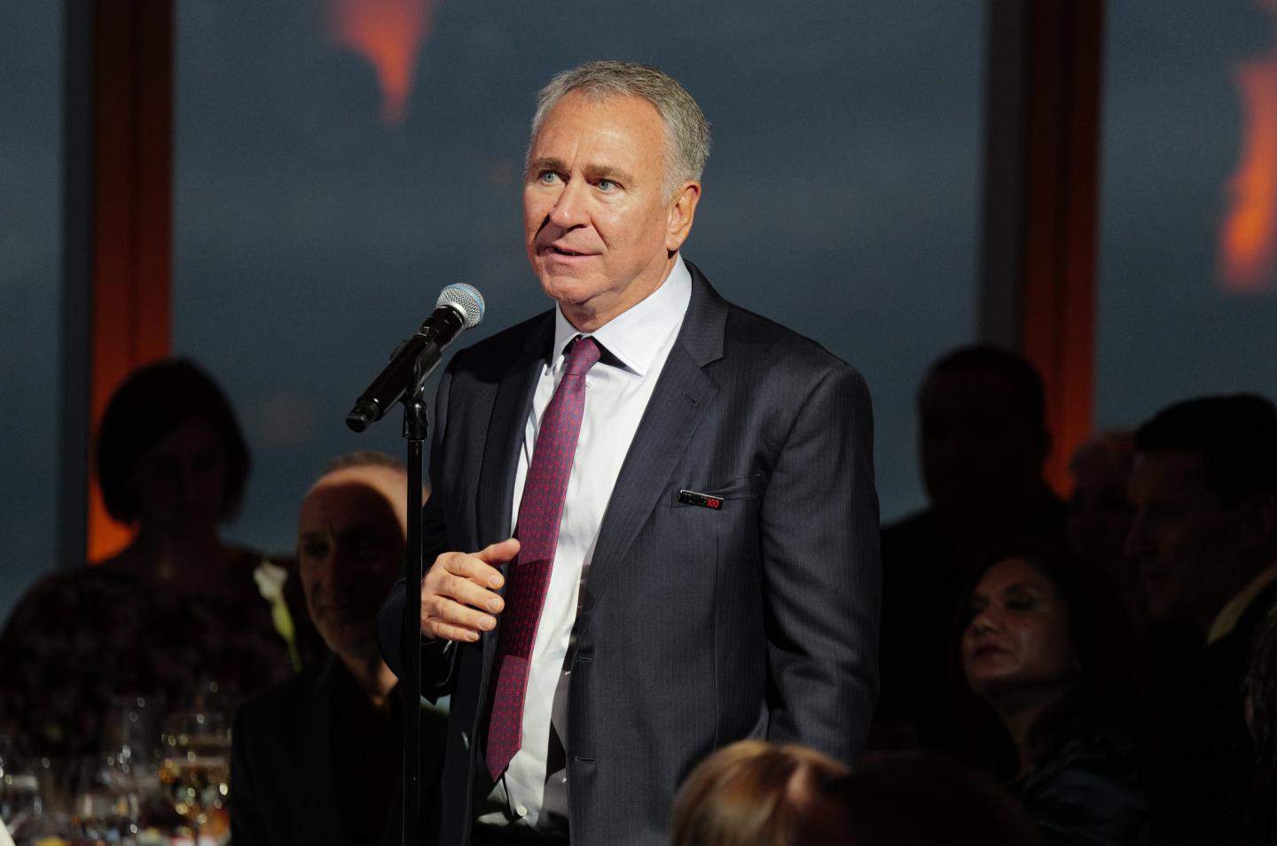 Kenneth C. Griffin speaks at TIME100 Impact Dinner: Leaders Shaping the Future of Philanthropy at ASPIRE at One World Observatory on May 22, 2025 in New York City.