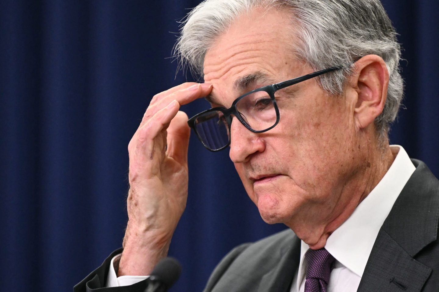 Chair of the US Federal Reserve Jerome Powell speaks during a news conference following the July 29-30 Federal Open Market Committee (FOMC) meeting in Washington, DC on July 30, 2025. The US Federal Reserve kept interest rates unchanged for a fifth consecutive policy meeting Wednesday, defying strong political pressure from President Donald Trump to slash borrowing costs -- although divisions emerged among policymakers. The US central bank's call to hold interest rates at a range between 4.25 percent and 4.50 percent comes amid a flurry of data releases this week, including an early estimate showing the world's biggest economy returned to growth in the second quarter. (Photo by Mandel NGAN / AFP) (Photo by MANDEL NGAN/AFP via Getty Images)