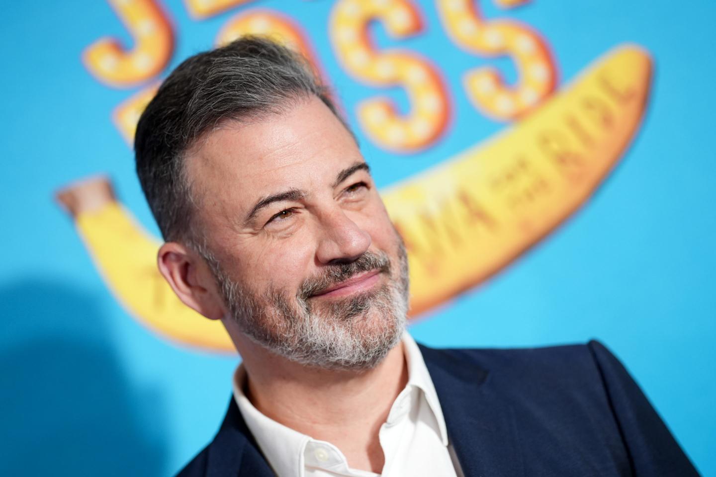 Jimmy Kimmel smiles in front of a banana. Yes, really