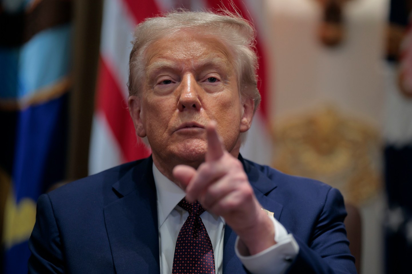 Photo: WASHINGTON, DC - AUGUST 26: U.S. President Donald Trump calls on a reporter during a cabinet meeting with members of his administration in the Cabinet Room of the White House on August 26, 2025 in Washington, DC. This is the seventh cabinet meeting of Trump's second term. (Photo by Chip Somodevilla/Getty Images)