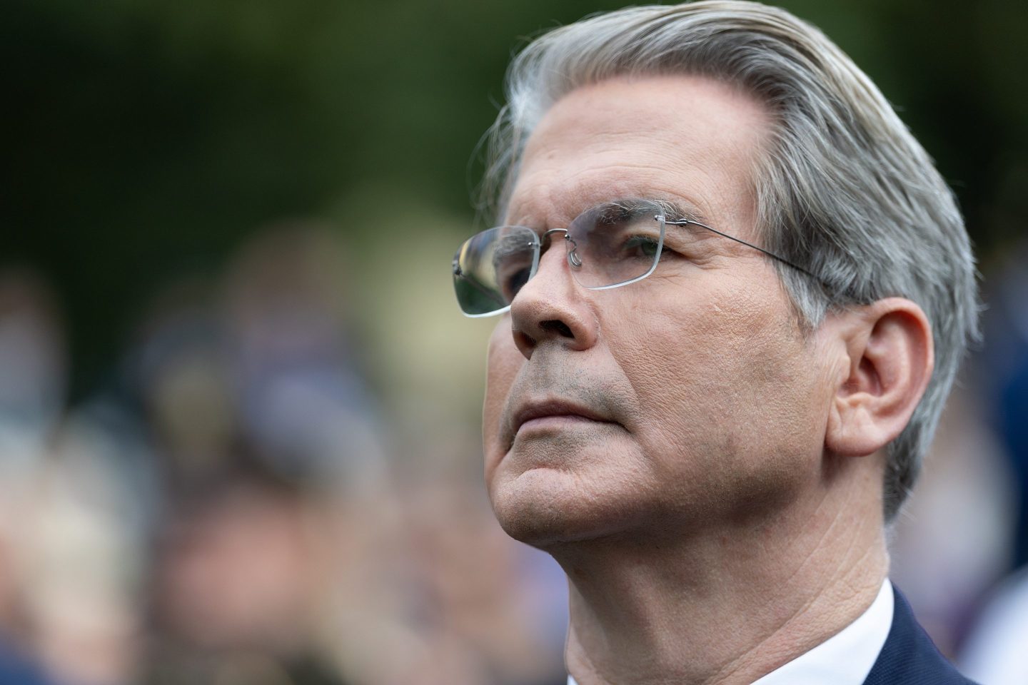 Treasury Secretary Soctt Bessent attends a September 11th observance event in the courtyard of the Pentagon September 11, 2025 in Arlington, Virginia.
