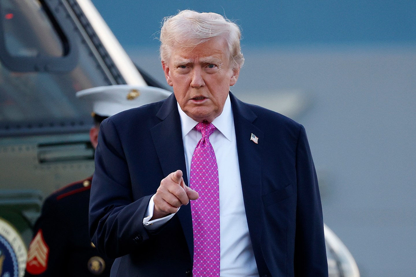 Photo: MORRISTOWN, NEW JERSEY - SEPTEMBER 14: U.S. President Donald Trump walks to Air Force One at Morristown Airport on September 14, 2025 in Morristown, New Jersey. Trump is returning to Washington, DC after a trip to New York and his golf club in Bedminster, New Jersey. (Photo by Kevin Dietsch/Getty Images)