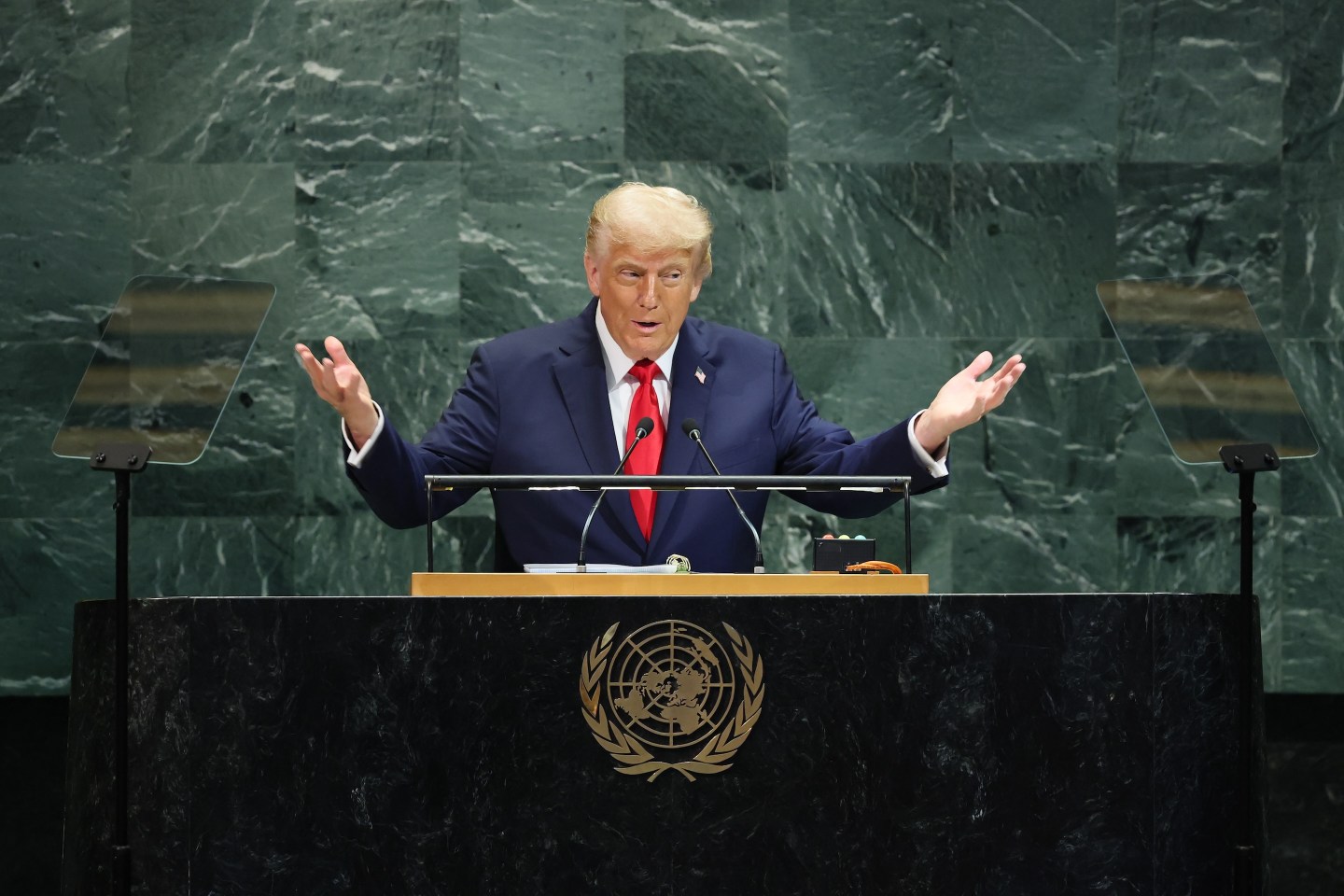 Trump goes off script in UN address, praising Germany for returning to nuclear energy and fossil fuels: ‘All green is all bankrupt’