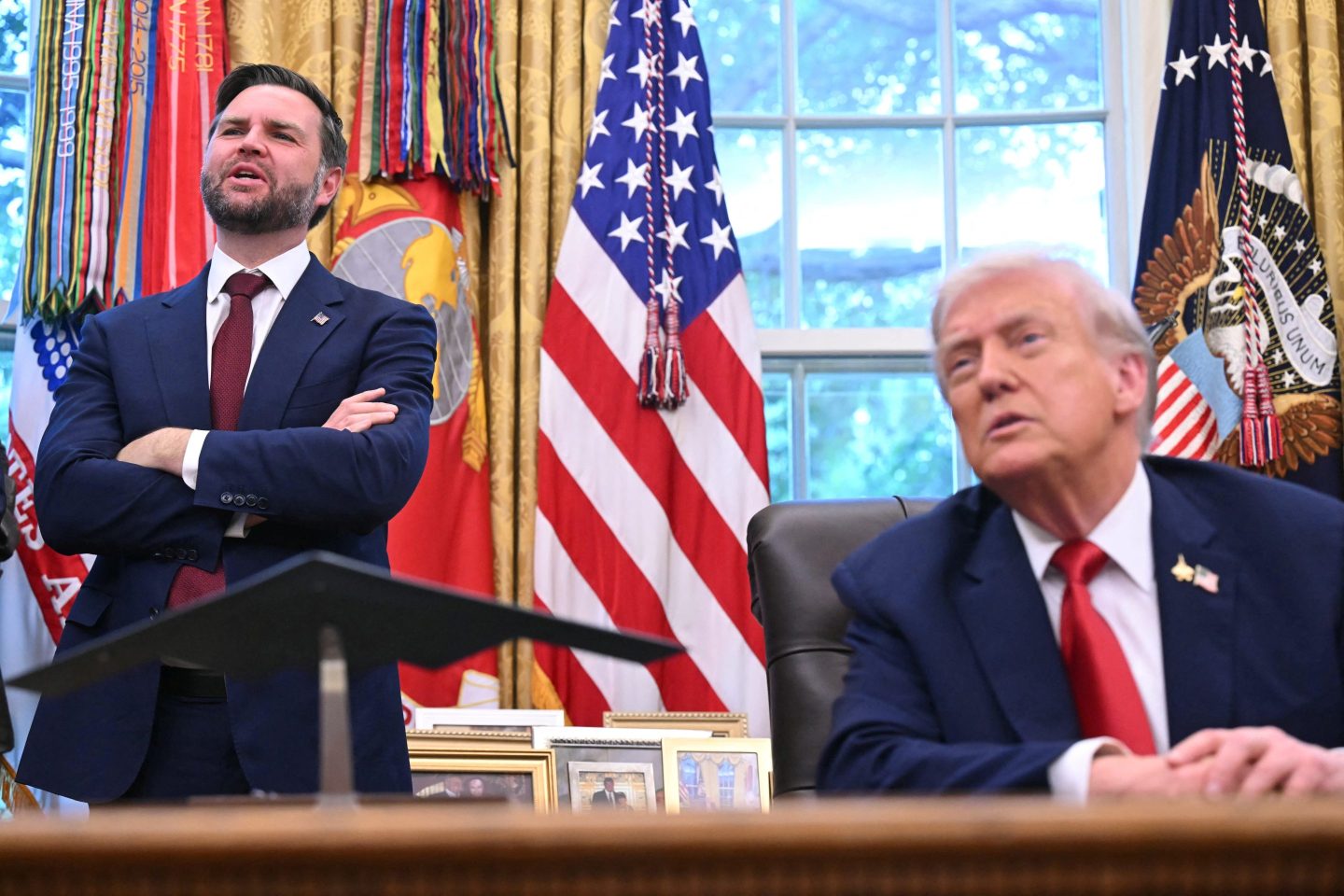 Vice President JD Vance speaks to the press after President Donald Trump signed an executive order on TikTok in the Oval Office of the White House on Thursday.