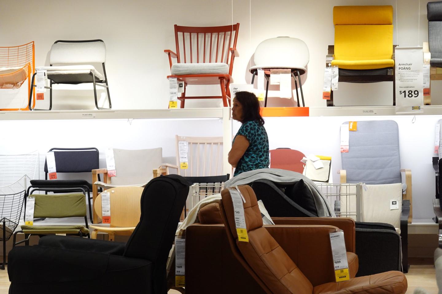 A customer shops for furniture at an IKEA store on September 26, 2025 in Emeryville, California.