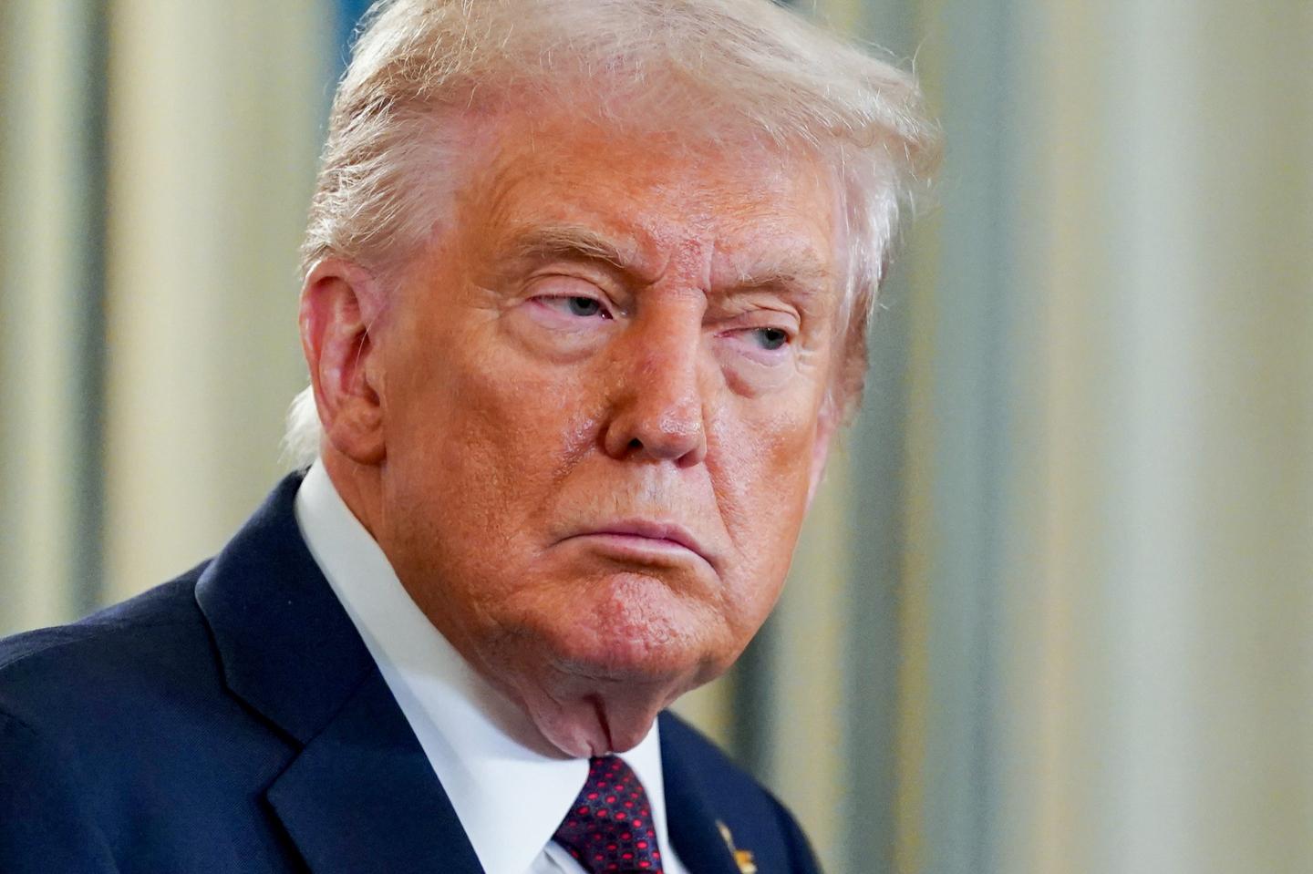 US President Donald Trump during a news conference with Benjamin Netanyahu, Israel's prime minister, not pictured, in the State Dining Room of the White House in Washington, DC, US, on Monday, Sept. 29, 2025.