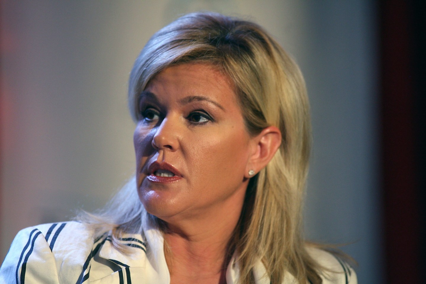 Meredith Whitney, chief executive officer of Meredith Whitney Advisory Group, LLC speaks at the Time Warner's Conversations on the Circle-The Economy 2009 in New York, U.S., on Monday, June 15, 2009. Photographer: Jin Lee/Bloomberg News