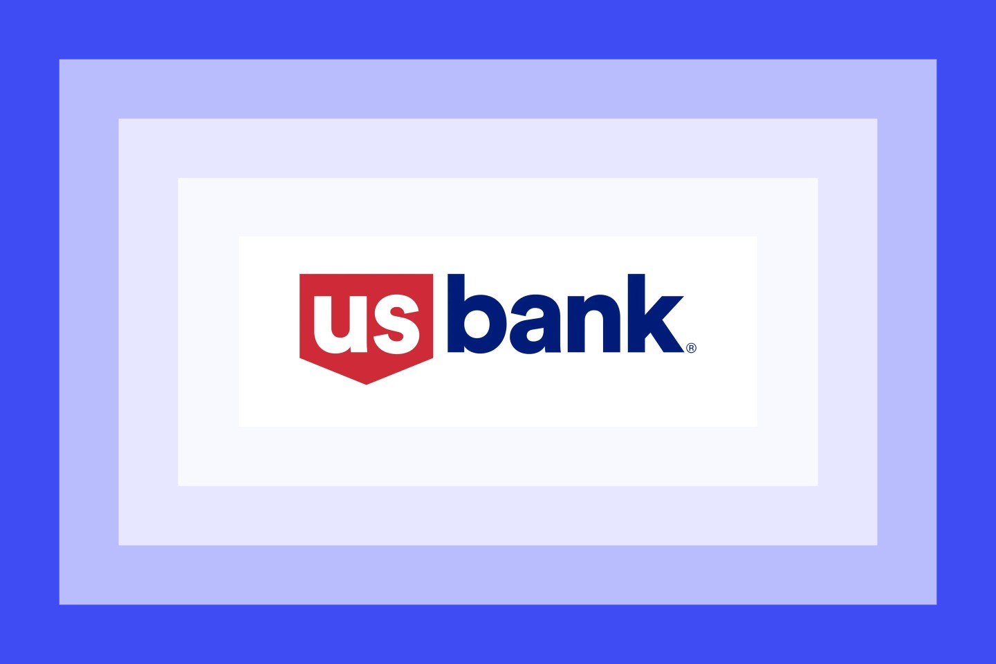 The U.S. Bank logo on a purple and blue frame.