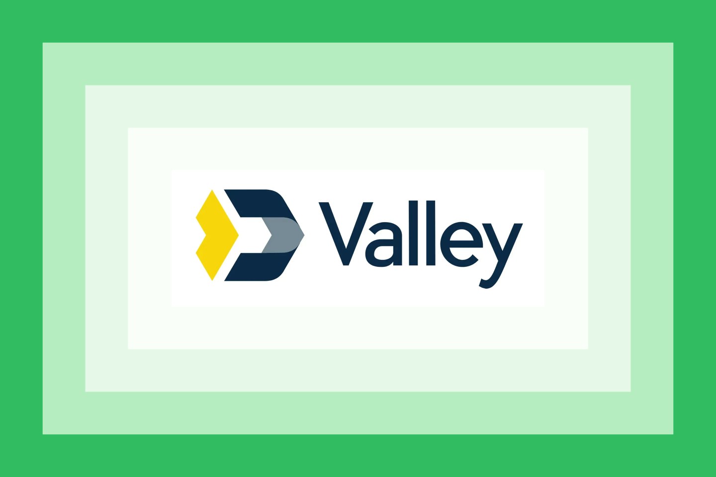 The Valley Direct bank logo on a green layered background.