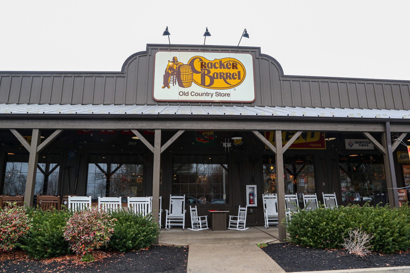 Photo: MUNCY, PENNSYLVANIA, UNITED STATES - 2023/11/22: An exterior view of a <a href="https://fortune.com/company/cracker-barrel-old-country-store/" target="_blank">Cracker Barrel Old Country Store</a>. Cracker Barrel Old Country announced that it is open on Thanksgiving and is offering a Thanksgiving Heat n' Serve Turkey Family Dinner, which serves four to six people for $104.99. (Photo by Paul Weaver/SOPA Images/LightRocket via Getty Images)