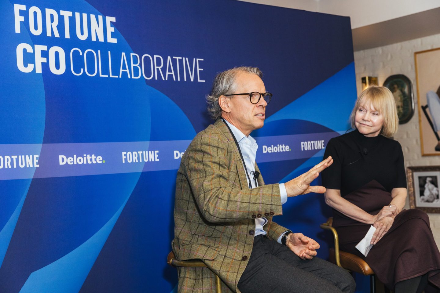 Ted Souder in conversation with Diane Brady at the Fortune CFO Collaborative dinner in Chicago on Oct. 7 at The Gage restaurant.