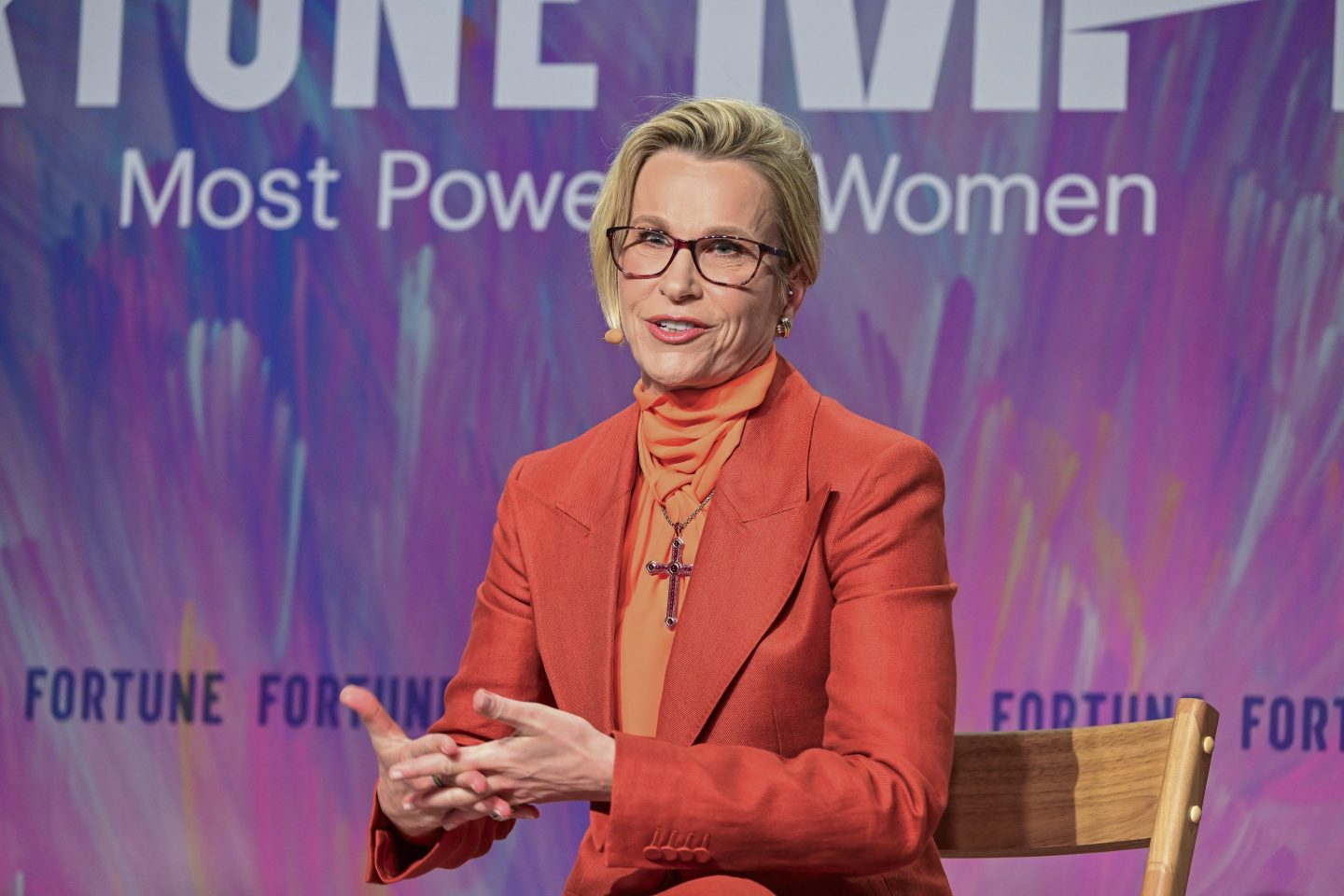 CEO of British pharmaceutical giant GlaxoSmithKline (GSK), Emma Walmsley speaks at Fortune's Most Powerful Women Summit on Tuesday.