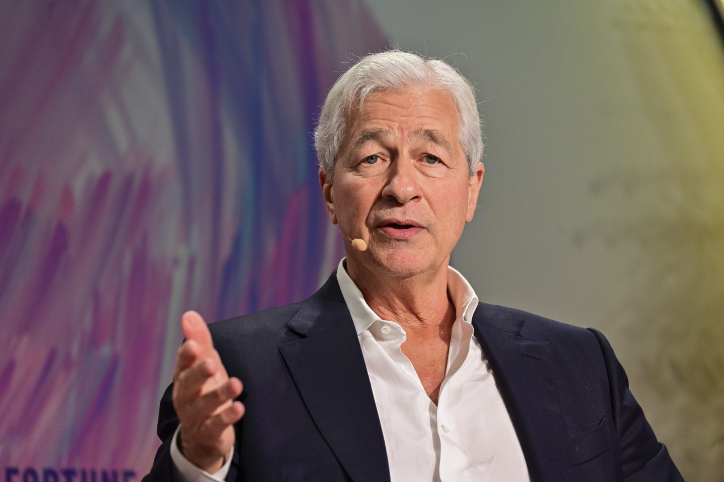 JPMorgan CEO Jamie Dimon at Fortune' Most Powerful Women summit in Washington DC on October 14, 2025.