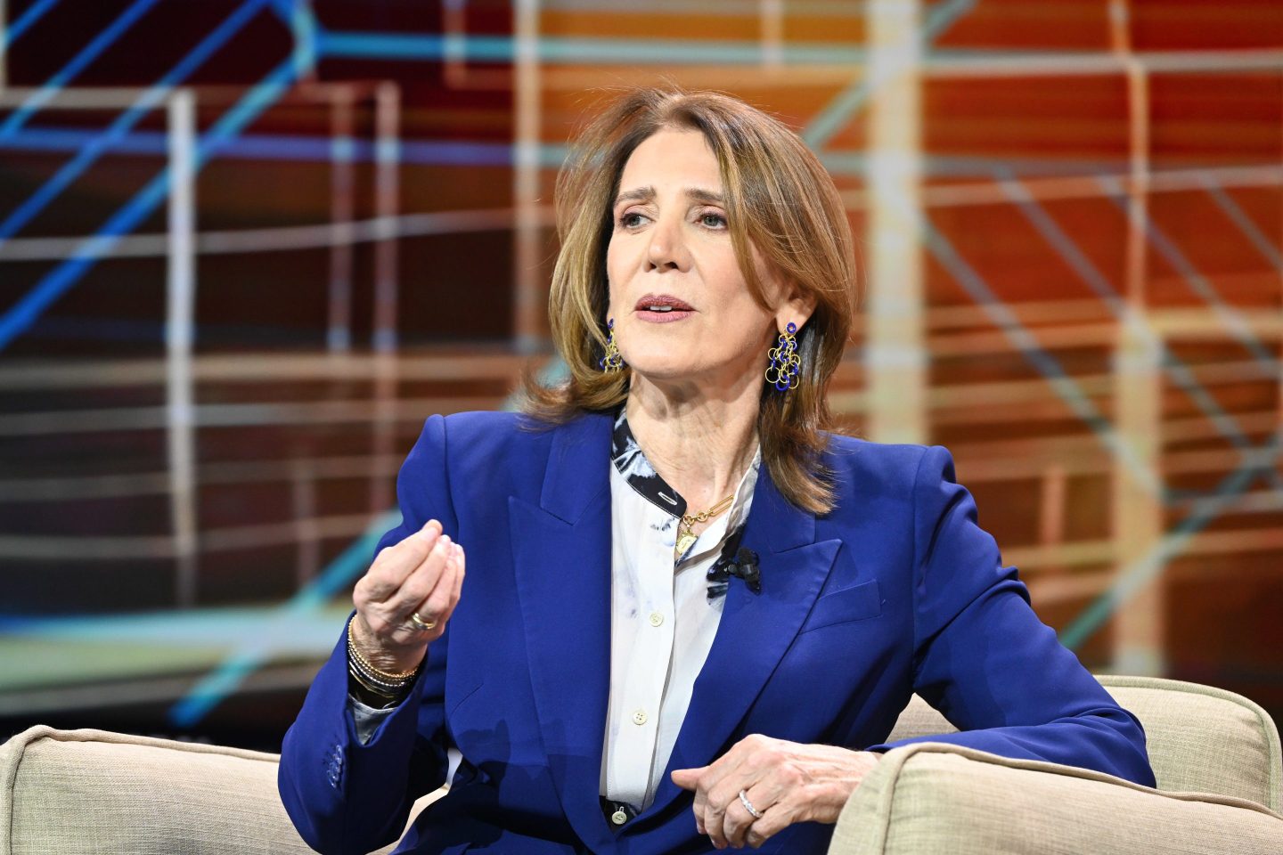 Ruth Porat, president and chief investment officer at Alphabet and Google, speaks during a panel session at the Fortune Global Forum in Riyadh, Saudi Arabia, on Oct. 26, 2025.