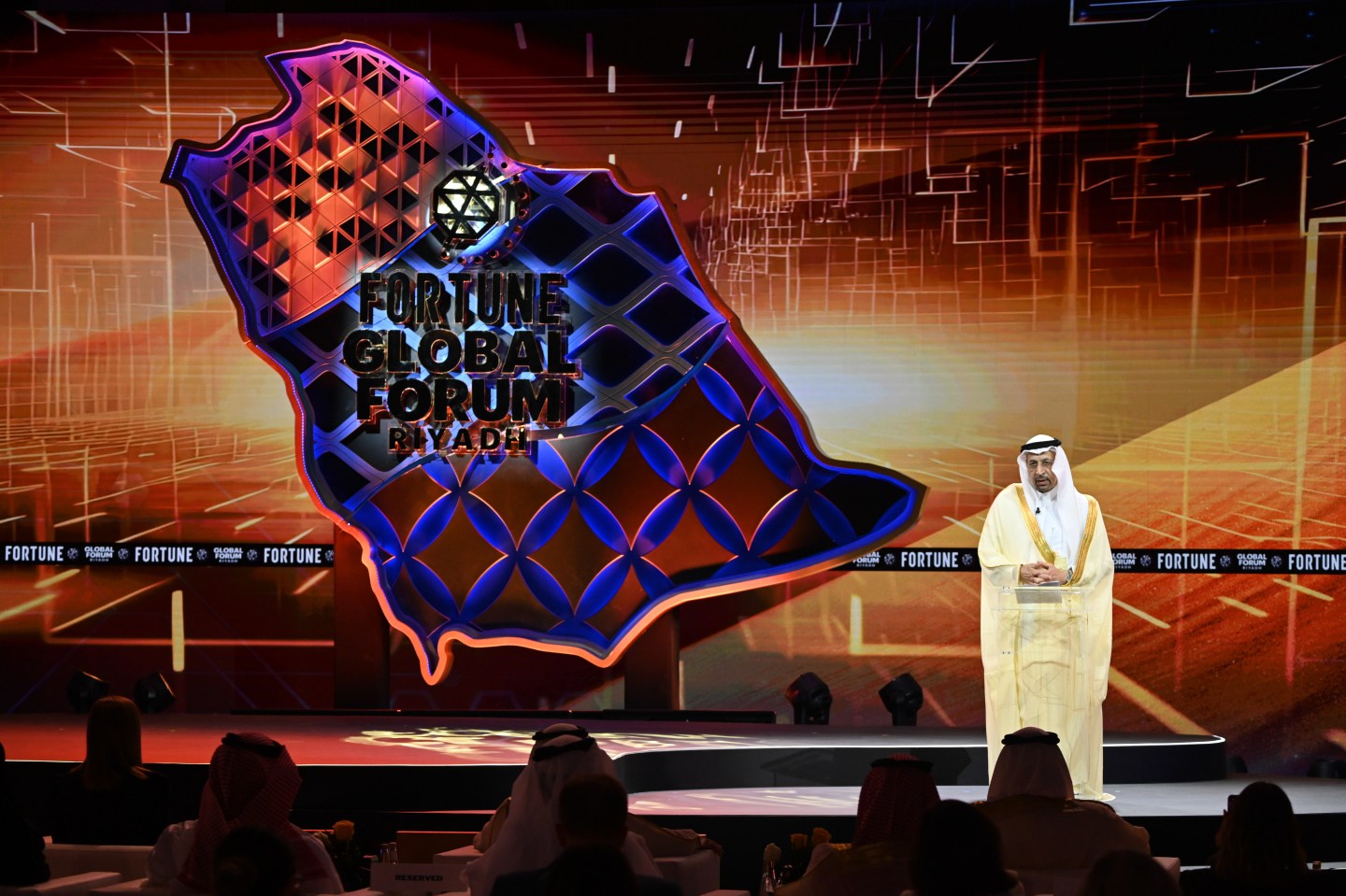 H.E. Khalid A. Al-Falih, Minister of Investment, Kingdom of Saudi Arabia, at the 2025 Fortune Global Forum.