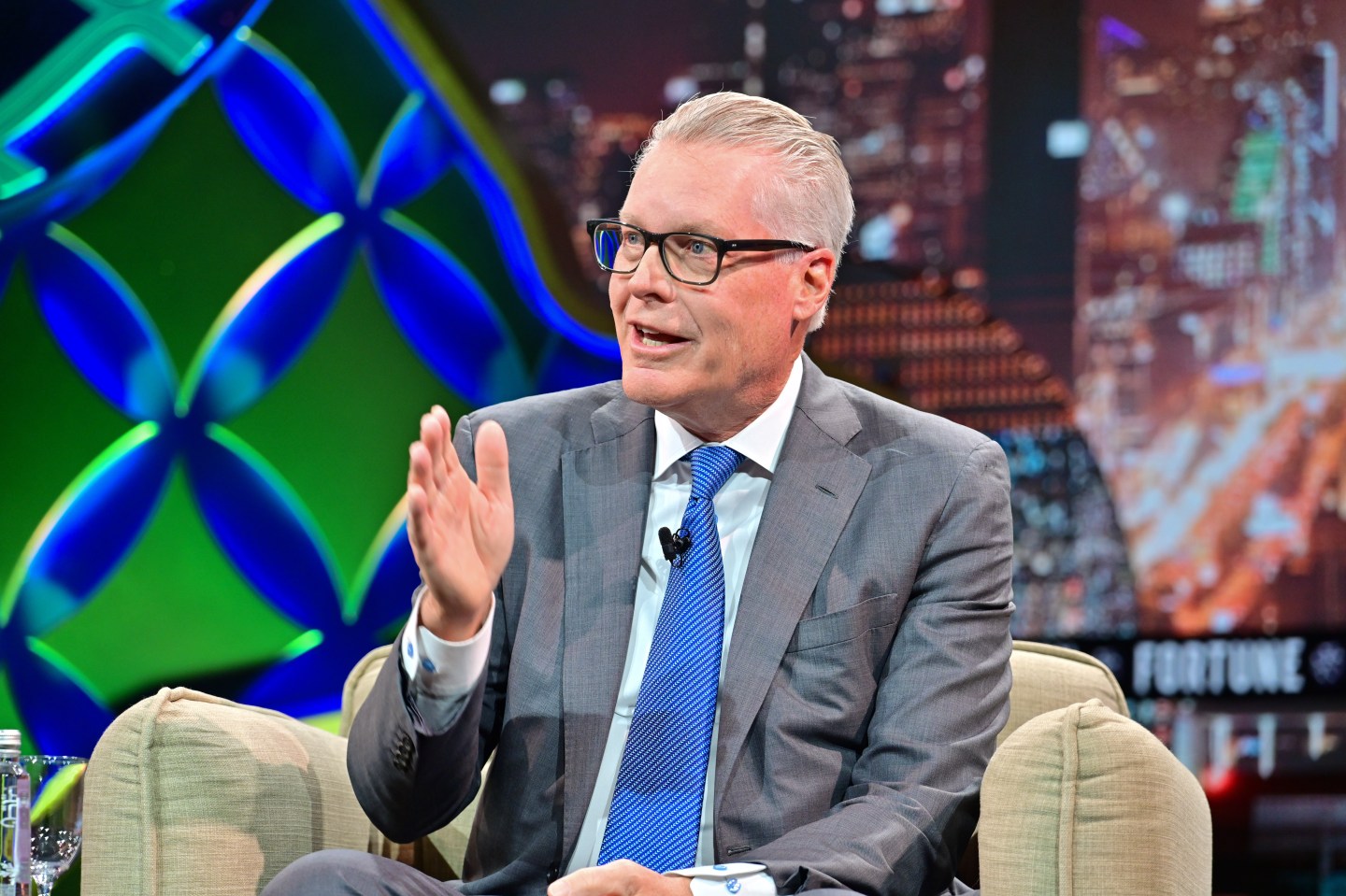 Delta CEO Ed Bastian speaks at the Fortune Global Forum in Riyadh on Oct. 27, 2025.