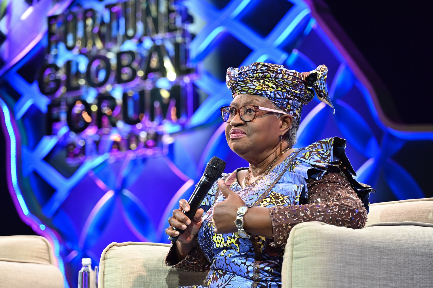 Dr. Ngozi Okonjo-Ieala, Director-General, World Trade Organization at the Fortune Global Forum in Riyadh.