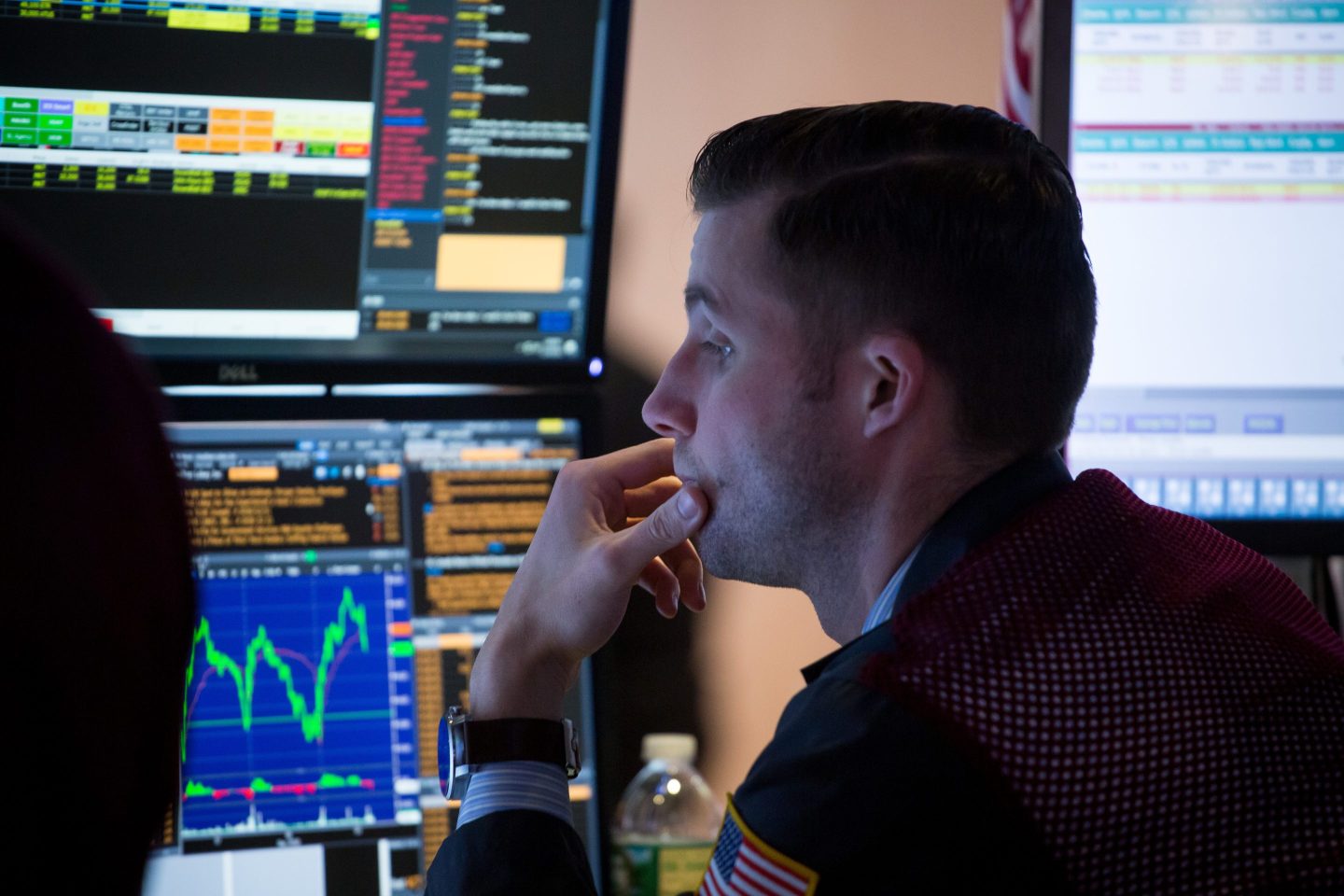 A trader works on the floor of the New York Stock Exchange (NYSE) in New York, U.S., on Wednesday, Dec. 19, 2018.