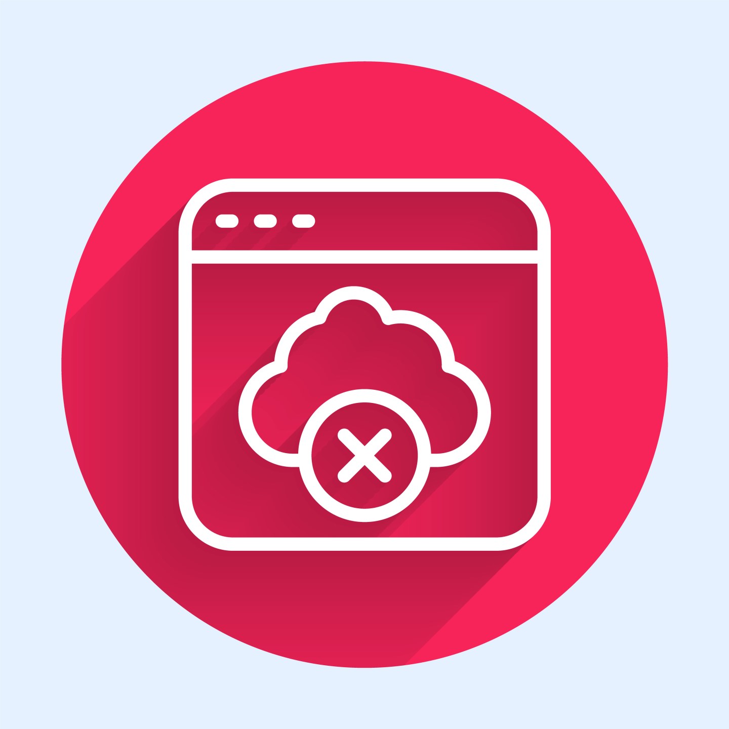 An illustration of a software window with an "X" over the cloud storage icon, suggesting unavailability or disconnection. (Vadim Sazhniev/Getty Images)