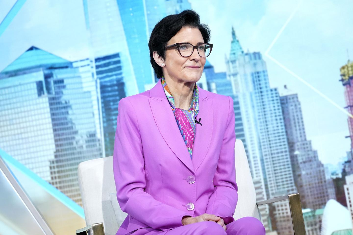 Chief executive officer of Citigroup Jane Fraser visits FOX Business Network's "Mornings With Maria" at Fox Business Network Studios on May 29, 2025 in New York City.