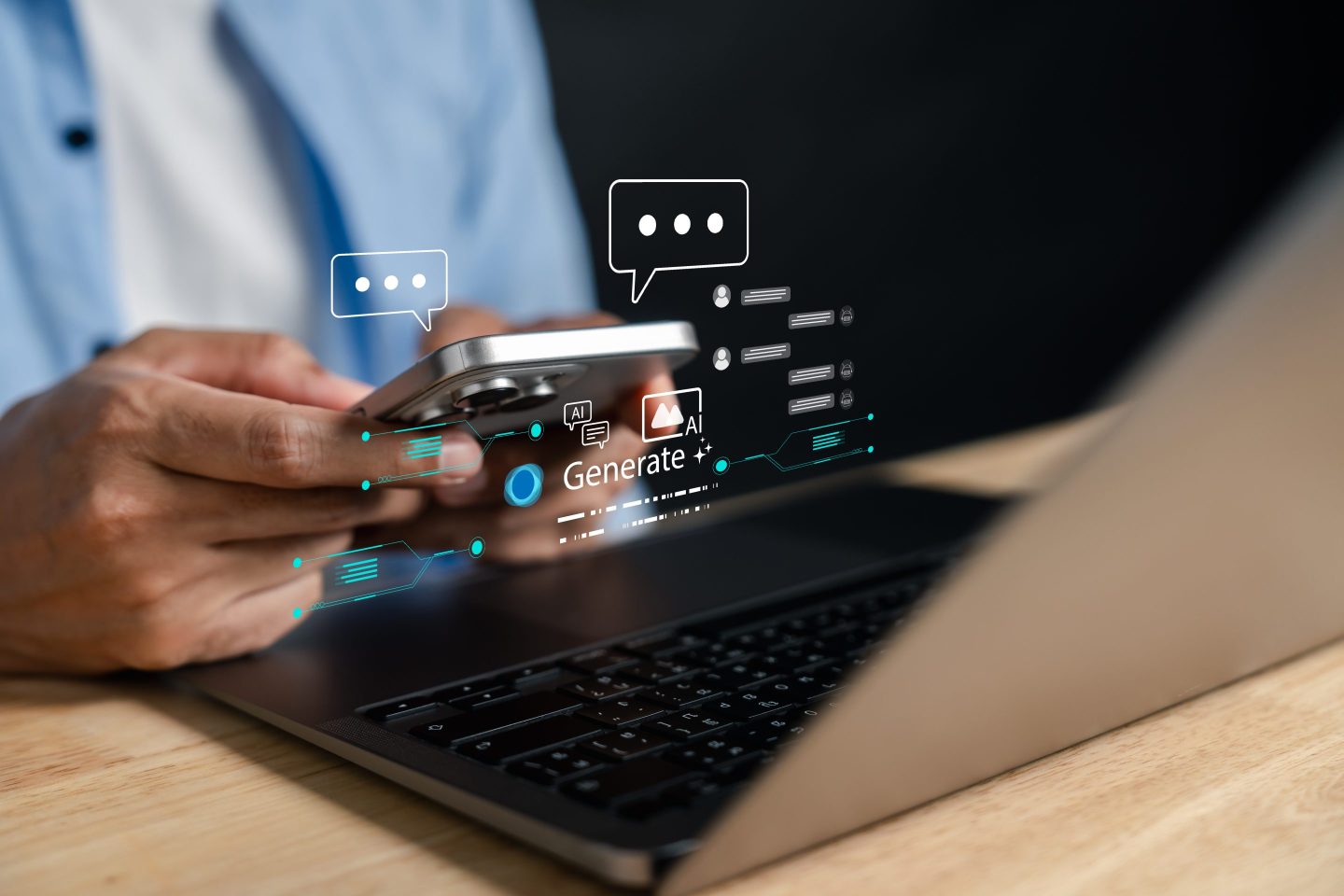 phone texting and using AI