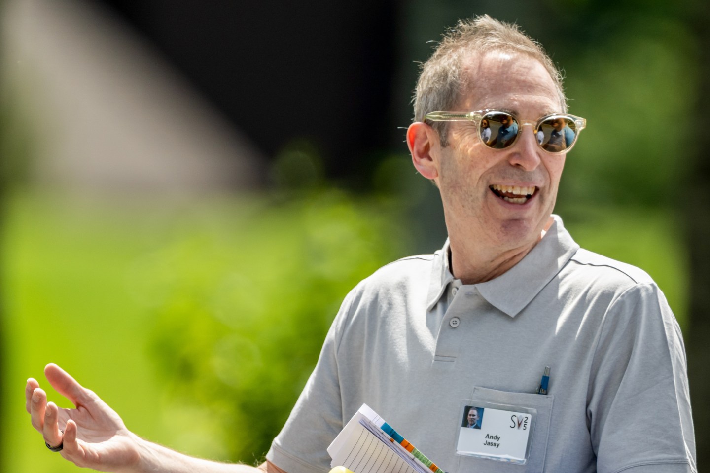 Amazon CEO Andy Jassy in Sun Valley, Idaho, on July 9, 2025. (Photo: David Paul Morris/Bloomberg/Getty Images)