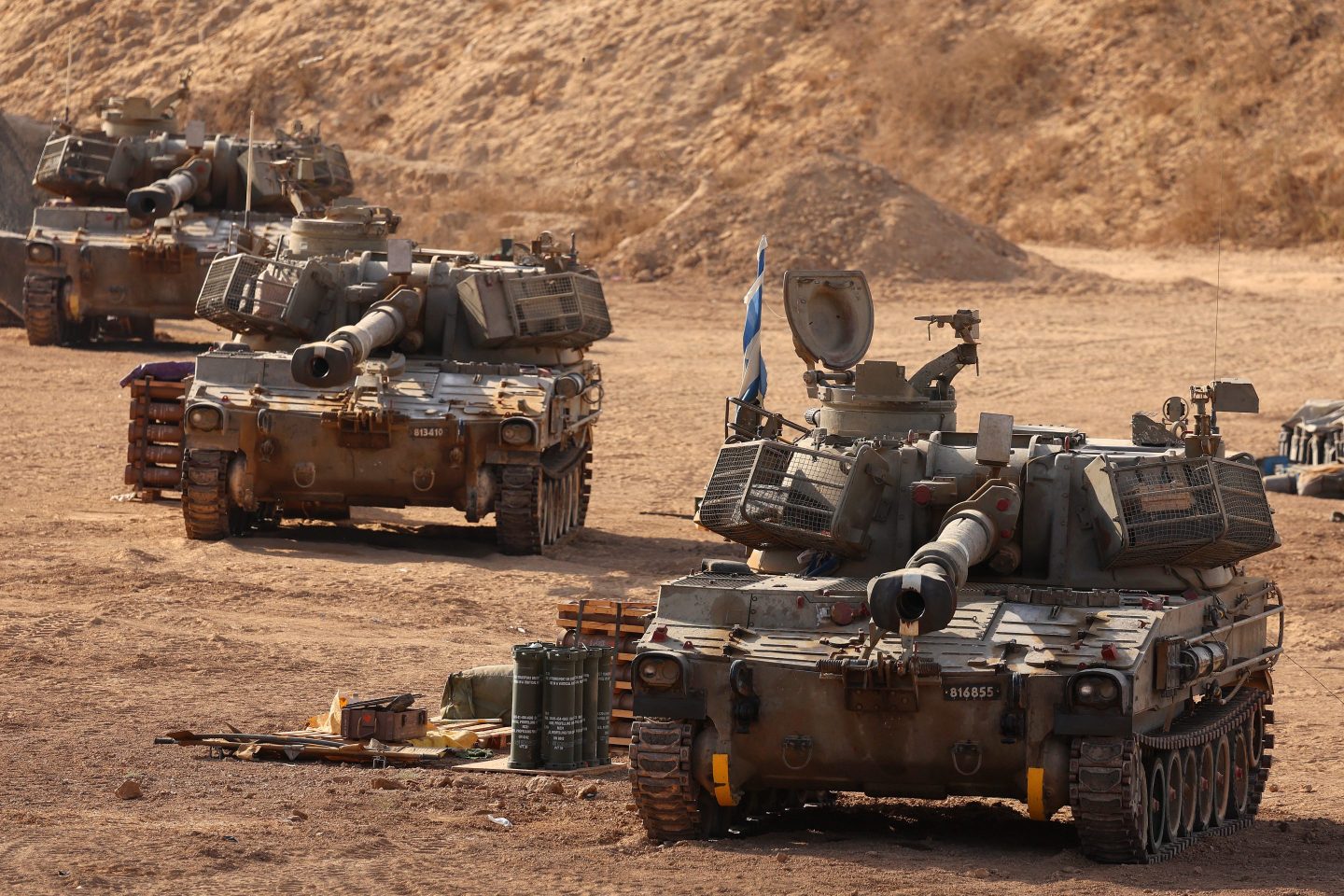 Israeli troops deploy along Israel's border with the Gaza Strip on Sept. 25.