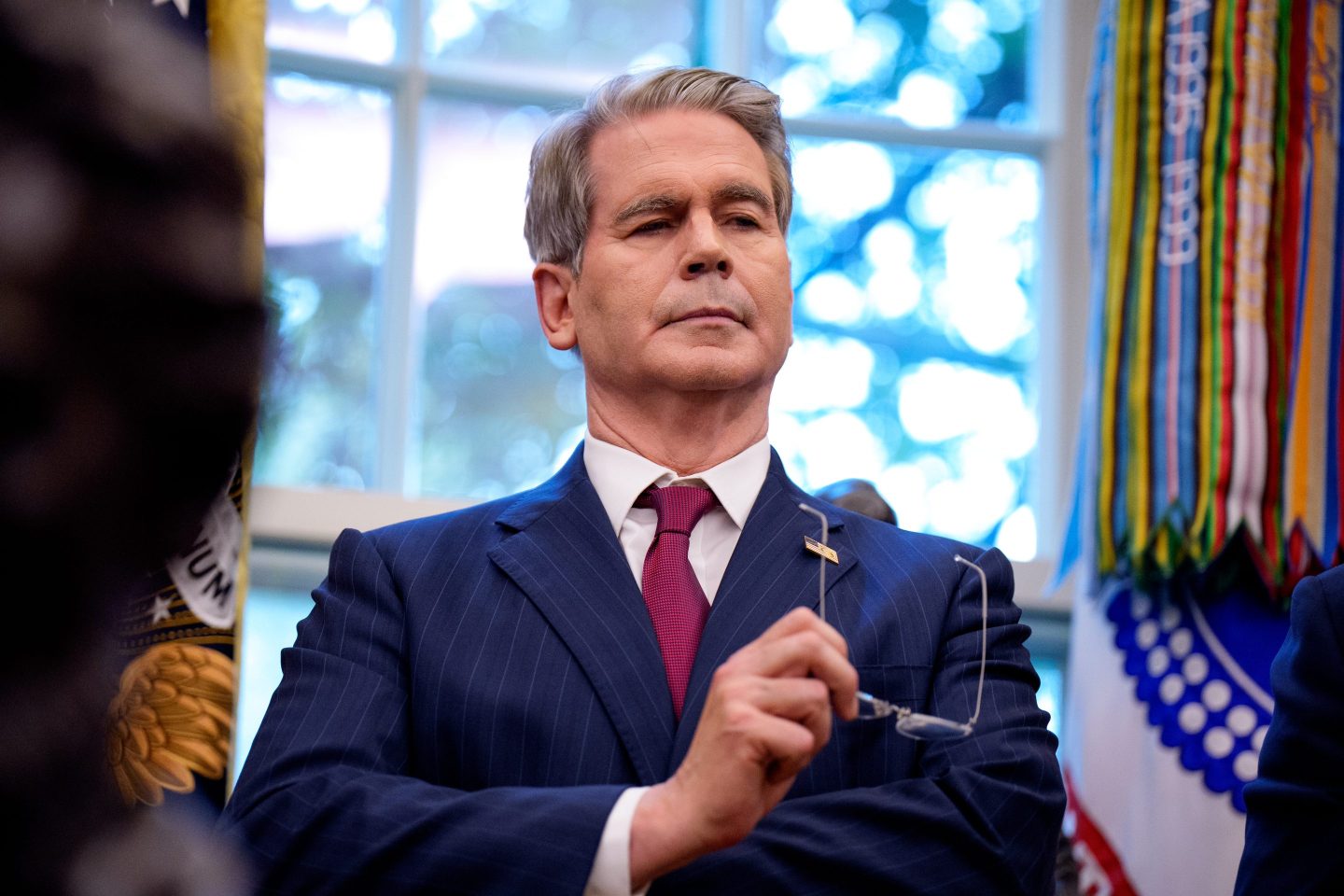 U.S. Treasury Secretary Scott Bessent appears in the in the Oval Office of the White House on September 25, 2025 in Washington, DC.