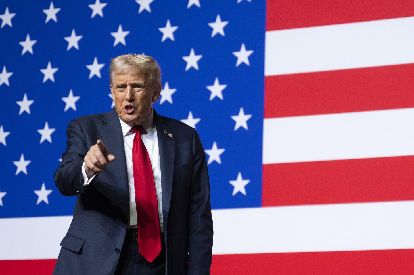 US President Donald Trump departs after addressing senior military officers gathered at Marine Corps Base Quantico in Quantico, Virginia, on September 30, 2025.